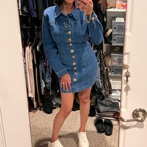 AKIRA Blue Denim Long Sleeve Dress